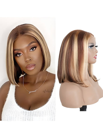 Classic Bob Collection Curly 4X4 Pre-Plucked Lace Closure Wig