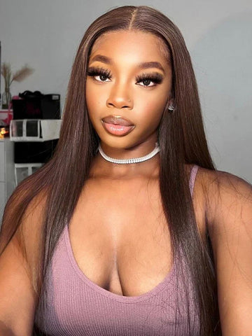 Seamless Lace Front Collection 13x4 Lace Front Wigs Straight Lace Front Wig Brown